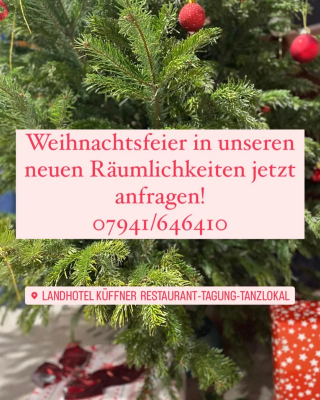 Weihnachtsfeier im Landhotel 🎄

Jetzt die besten Plätze sichern 
unter 
Info@landhotel-kueffner.de

#öhringen #hohenlohe #weihnachtszeit #essen #feiernkönnenwir #location